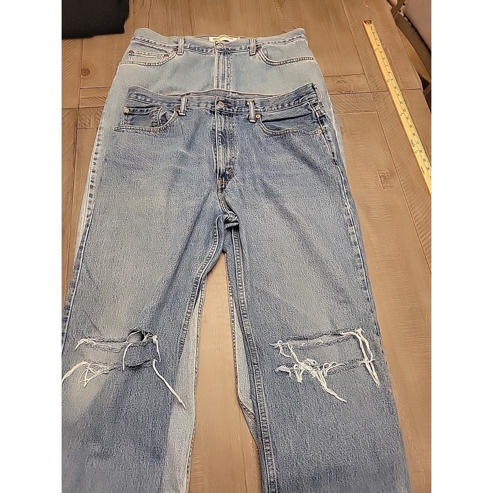 2 PairVintage‎ Levis 550 Jeans Men's 38x30 Blue Distressed Relaxed USA